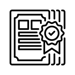 Poster - Certificate line icon. Universal creative premium symbol. Vector sign icon logo template. Vector illustration