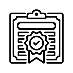 Poster - Certificate line icon. Universal creative premium symbol. Vector sign icon logo template. Vector illustration