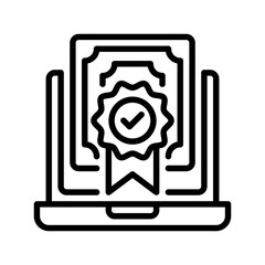 Poster - Certificate line icon. Universal creative premium symbol. Vector sign icon logo template. Vector illustration