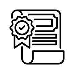 Poster - Certificate line icon. Universal creative premium symbol. Vector sign icon logo template. Vector illustration