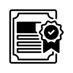 Poster - Certificate Glyph line icon. Universal creative premium symbol. Vector sign icon logo template. Vector illustration