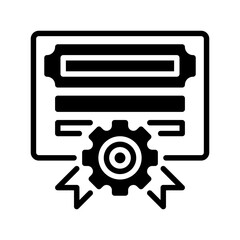 Poster - Certificate Glyph line icon. Universal creative premium symbol. Vector sign icon logo template. Vector illustration