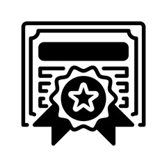 Poster - Certificate Glyph line icon. Universal creative premium symbol. Vector sign icon logo template. Vector illustration