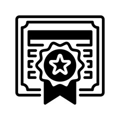 Poster - Certificate Glyph line icon. Universal creative premium symbol. Vector sign icon logo template. Vector illustration