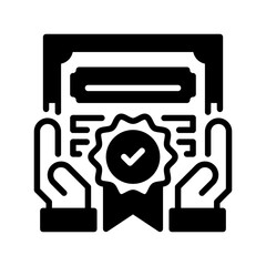 Poster - Certificate Glyph line icon. Universal creative premium symbol. Vector sign icon logo template. Vector illustration