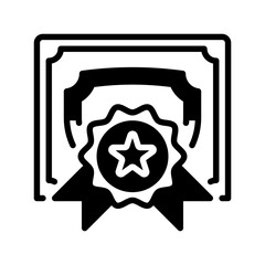 Poster - Certificate Glyph line icon. Universal creative premium symbol. Vector sign icon logo template. Vector illustration