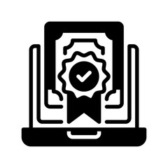 Poster - Certificate Glyph line icon. Universal creative premium symbol. Vector sign icon logo template. Vector illustration