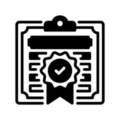 Poster - Certificate Glyph line icon. Universal creative premium symbol. Vector sign icon logo template. Vector illustration