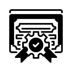 Poster - Certificate Glyph line icon. Universal creative premium symbol. Vector sign icon logo template. Vector illustration