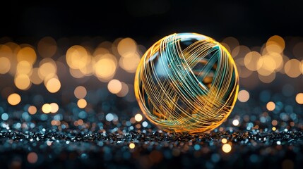 Poster - Background of quantum computing featuring an illustration of a qubit and field force set against a sci-fi backdrop, alongside neural networks and machine learning integrated with a quantum computer