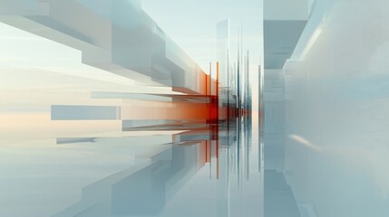 Poster - In the realm of abstract tech, cyber exploration thrives amidst a world of innovation, where global communication and data analysis converge on a white background
