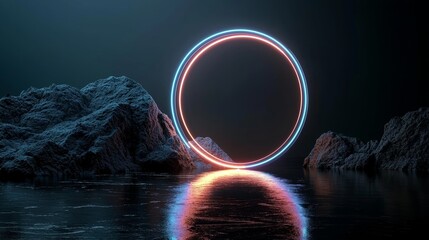 Poster - The concept of cyber safety is illustrated through a 3D render of an abstract digital background that incorporates big data and a quantum computer network