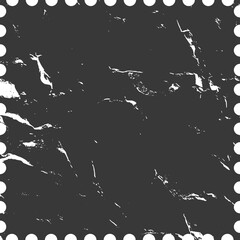 Poster - Vintage black vector empty postage stamp featuring serrated edge, blank surface for text insertion