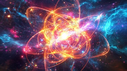 Poster - A beautiful abstract depiction of an atom or energy field