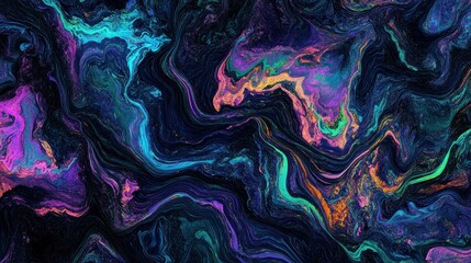 Poster - The colorful swirling patterns display a vibrant abstract composition of colors