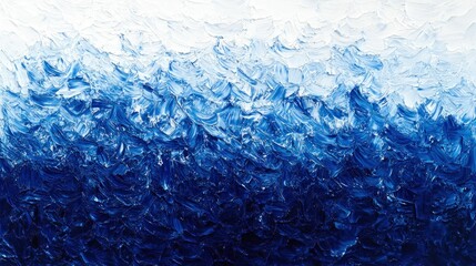 Poster - Abstract painting showcasing different shades of blue and white