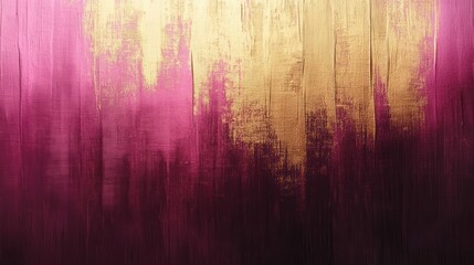 Poster - Abstract Artwork of Gold and Rose Colors on Canvas