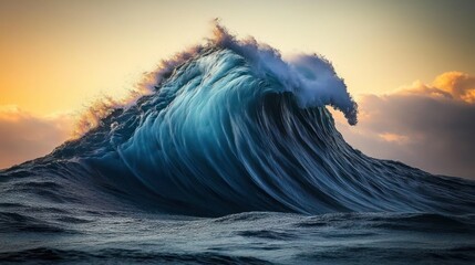 Aufkleber - Majestic Ocean Wave Breaking Under A Dramatic Cloudy Sky