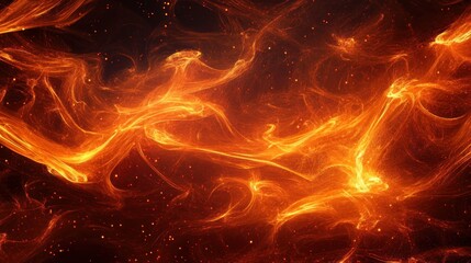 Poster - The Abstract Firelike Image Depicts Swirling Orange And Red Energy