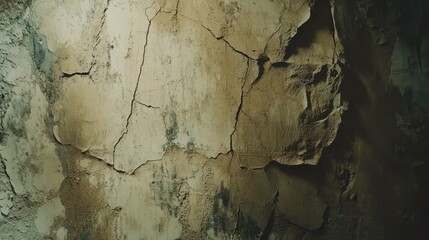 Poster - Close up view of the cracked and aged wall surface