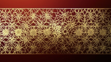 Aufkleber - Decorative gold pattern over a deep red background