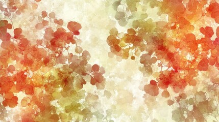 Poster - Abstract Branches with Delicate Leaves in Autumnal Shades of Color