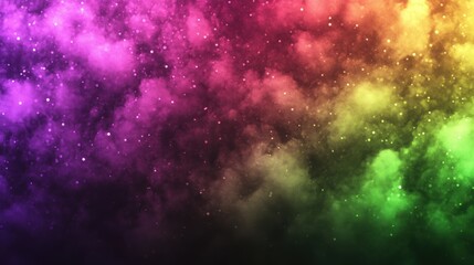 Poster - A colorful nebula of vibrant color and glowing starry dots