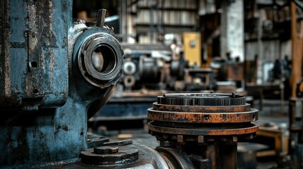 Poster - A Rust Covered Machine Displays Industrial Mechanical Details Clearly