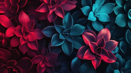 Aufkleber - Close up of vibrant colored succulents providing a beautiful display