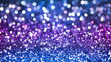 Poster - Glittering Background Of Blue Purple And White Sparkling Bokeh Lights