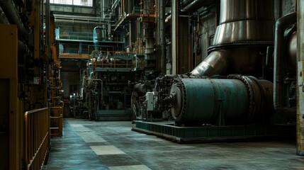 Poster - An Industrial Facility Depicting Various Pipes And Large Machinery