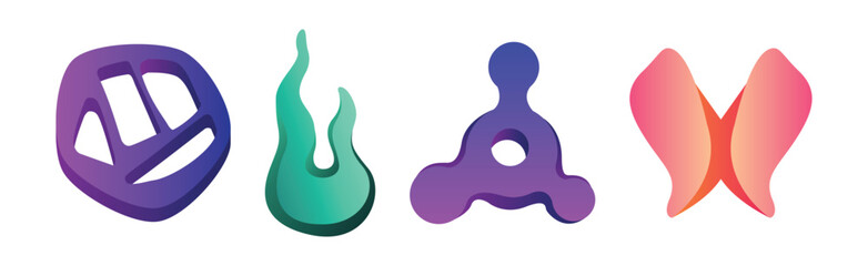 Aufkleber - Abstract Form and Graphic Shaped Element Vector Set