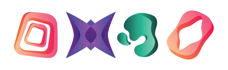 Aufkleber - Abstract Form and Graphic Shaped Element Vector Set