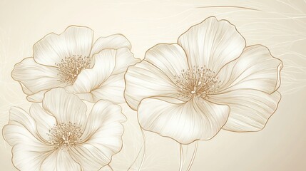Poster - Beautiful and Delicate Flowers Appear Against Soft Pastel Backgrounds