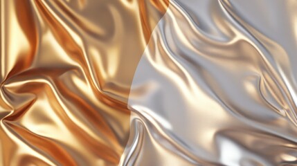 Poster - Two colors of satin fabric are draped beautifully together