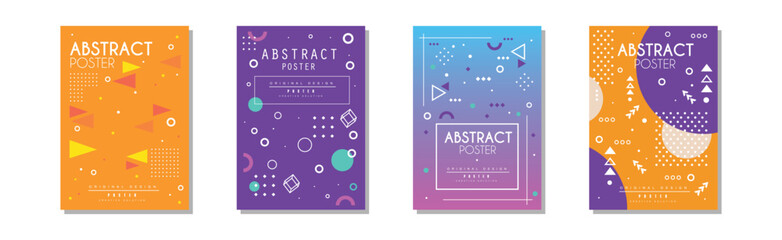 Aufkleber - Abstract Poster and Cover with Figures and Shapes Vector Set