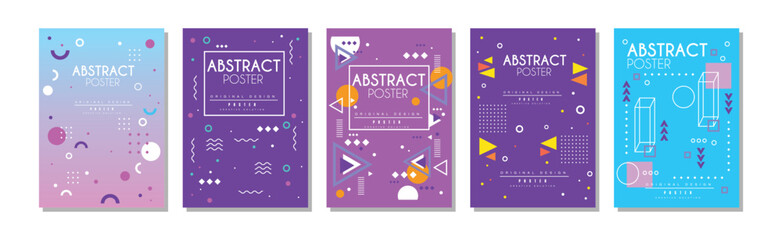 Aufkleber - Abstract Poster and Cover with Figures and Shapes Vector Set