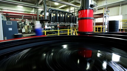 Poster - An industrial machine in operation within a factory environment