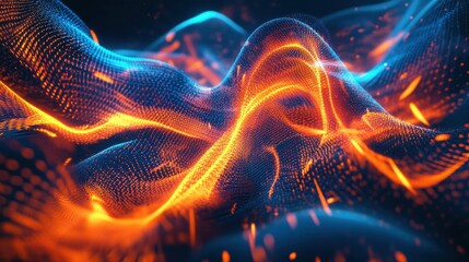 Poster - A Glowing Orange and Blue Energy Field with Swirling Motion