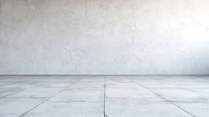 Poster - White Concrete Floor and Wall with Smooth Texture for Modern Design Background