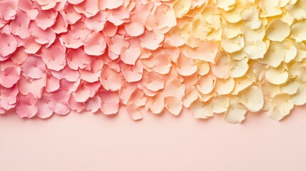 Poster - Petals of different color are beautifully arranged on a surface