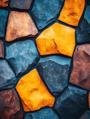 Aufkleber - Abstract stone wall with contrasting colors, unique natural textures