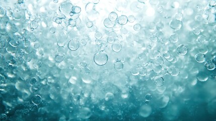 Poster - Detailed view of numerous water bubbles suspended in ice