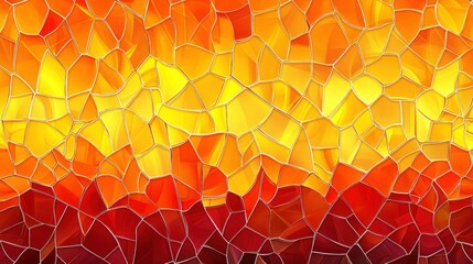 Poster - An abstract depiction of vibrant stained glass colors and shapes