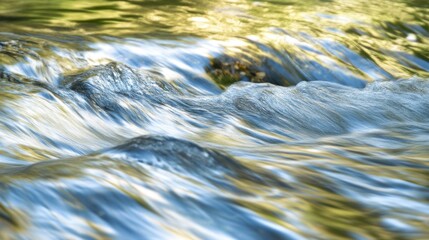 Poster - Water flowing over rocks creating motion and patterns in the river