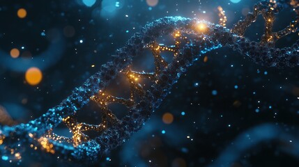 Poster - A digital illustration depicting a complex dna double helix structure