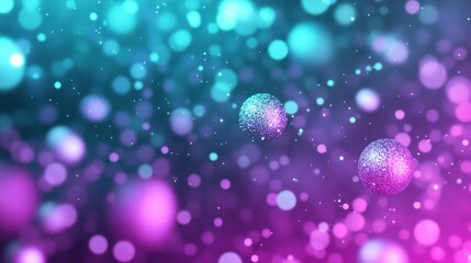 Poster - Floating spheres and blurred bokeh dots create a colorful background