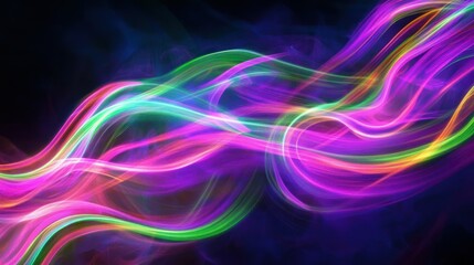 Poster - Colorful abstract flowing lines of vibrant colors creating patterns