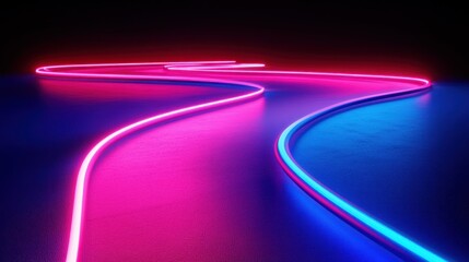 Poster - Neon Lights Create A Colorful And Serpentine Lighting Effect