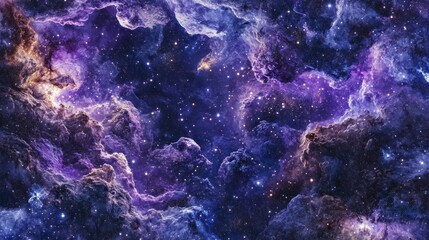 Poster - The Majestic Cosmic Nebula Displaying Swirling Colors And Tiny Star Clusters